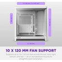 NZXT H6 RGB+ (2026) Dual-Chamber ATX Mid-Tower Airflow Two Panel Front & Left Side Tempered Glass Case With 3 RGB Fans - White