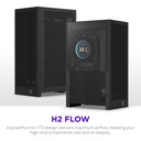 NZXT H2 Flow Mini-ITX SFF Airflow Left Side Tempered Glass Case - Black