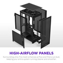 NZXT H2 Flow Mini-ITX SFF Airflow Left Side Tempered Glass Case - Black