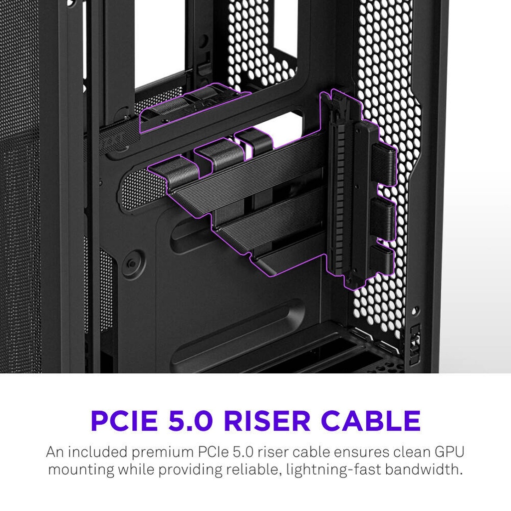 NZXT H2 Flow Mini-ITX SFF Airflow Left Side Tempered Glass Case - Black