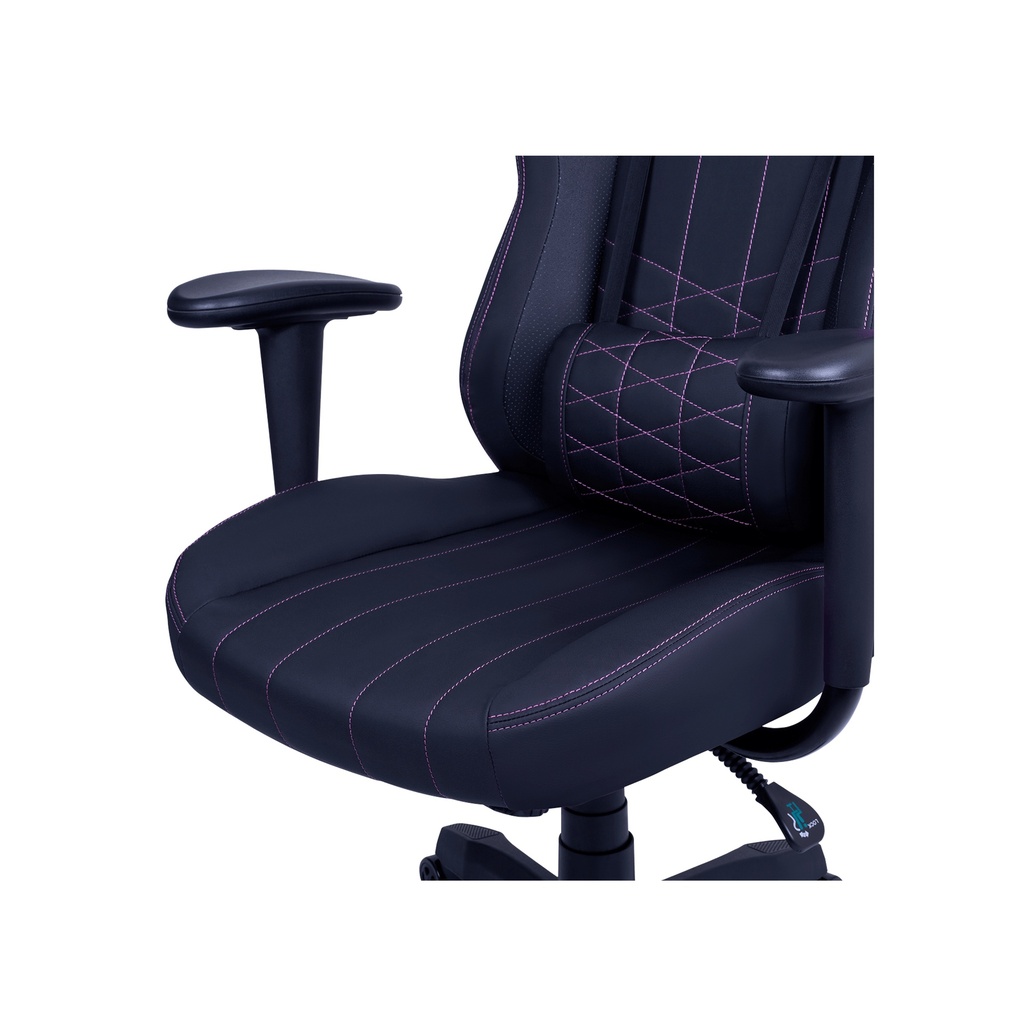 Cooler Master Caliber E1 Series Gaming Chair, Fixed Armrest, Ergonomic Pillow Headrest, Lumbar Support - Black