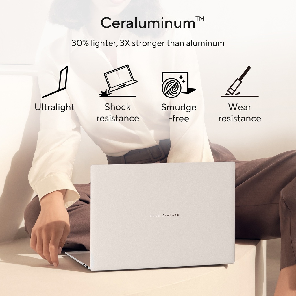 Asus Zenbook S16 (UM5606GA) AMD Ryzen AI 9 465 32GB RAM 2TB SSD AMD Radeon 880M Graphics 16" 3K OLED Windows 11 Home -Scandinavian White