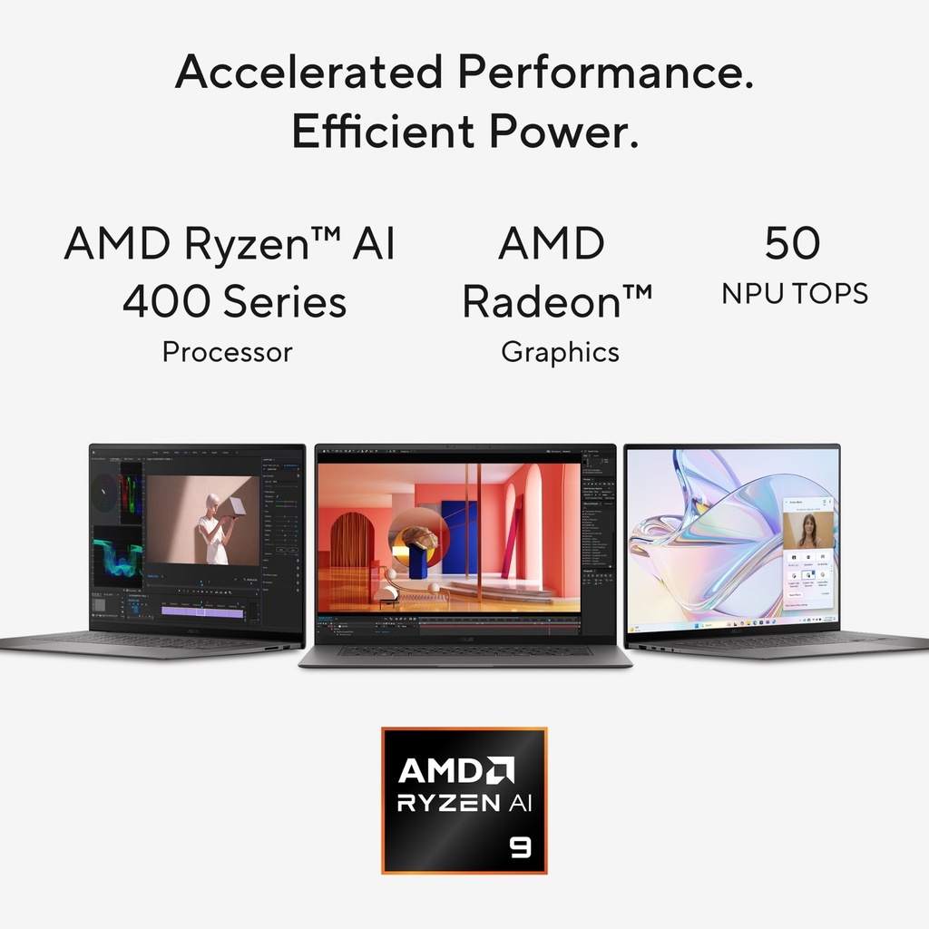 Asus Zenbook S16 (UM5606GA) AMD Ryzen AI 9 465 32GB RAM 2TB SSD AMD Radeon 880M Graphics 16" 3K OLED Windows 11 Home -Scandinavian White