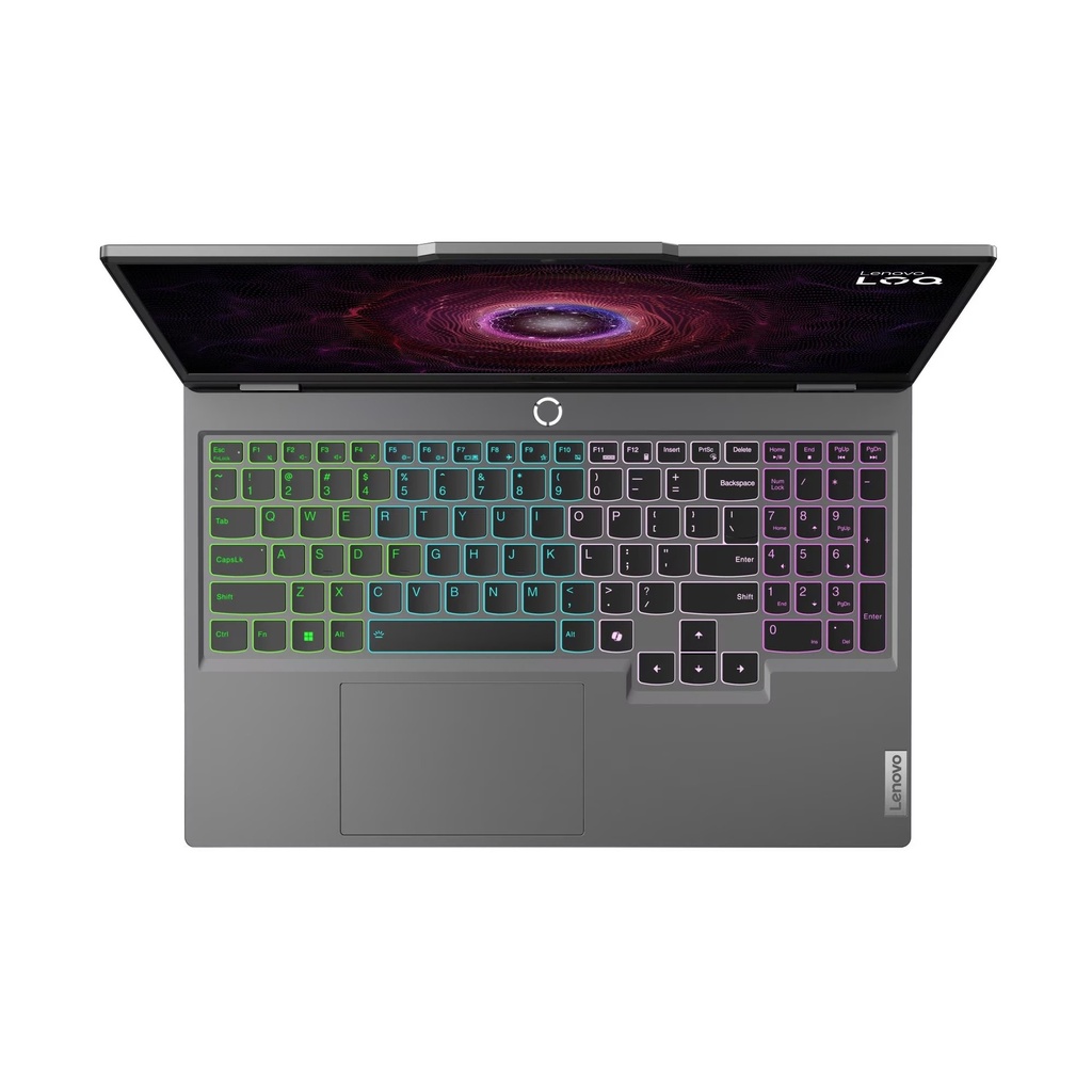 Lenovo Loq 15AHP9 Gaming Laptop, AMD Ryzen 7 7445HS Processor, 8GB DDR5 RAM, 512GB SSD NVMe, NVIDIA GeForce RTX 3050 6GB Graphics, 15.6" FHD IPS Display, White Backlit Keyboard, Windows 11 Home - Luna Grey