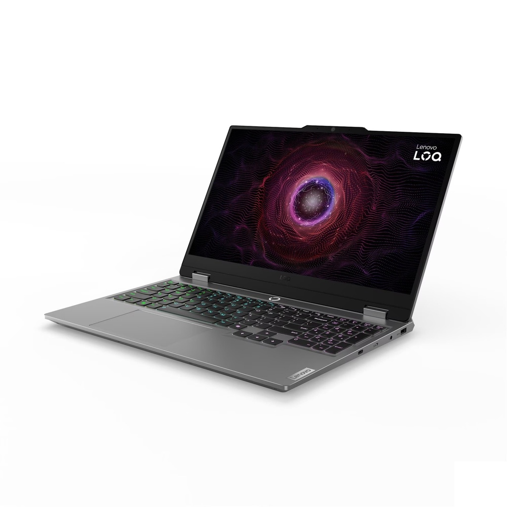 Lenovo Loq 15AHP9 Gaming Laptop, AMD Ryzen 7 7445HS Processor, 8GB DDR5 RAM, 512GB SSD NVMe, NVIDIA GeForce RTX 3050 6GB Graphics, 15.6" FHD IPS Display, White Backlit Keyboard, Windows 11 Home - Luna Grey