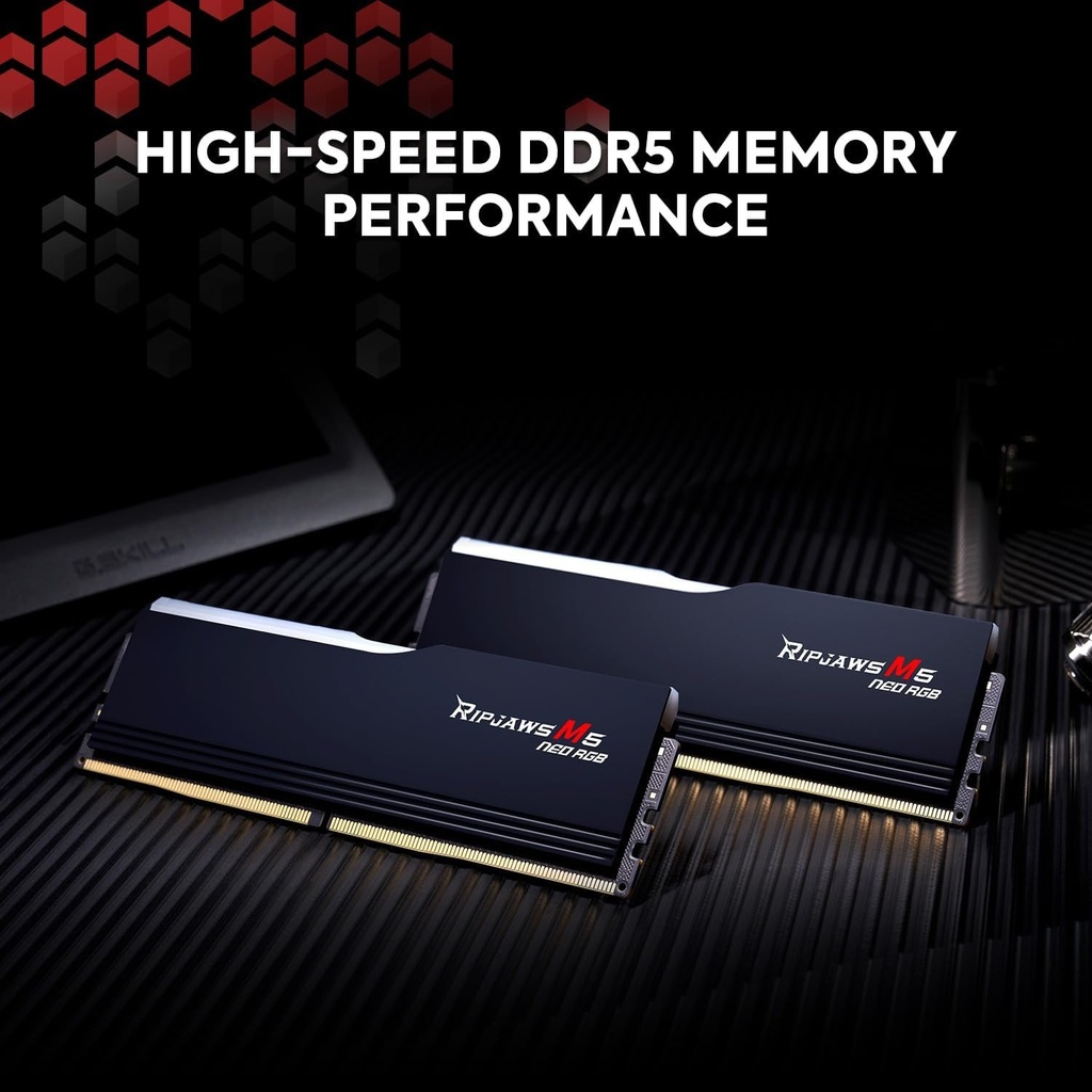 G.SKILL Ripjaws M5 Neo RGB Series ( Intel XMP & AMD EXPO) DDR5 RAM 64GB (2x32GB) 6000MT/s CL36 Desktop Memory Kit - Black