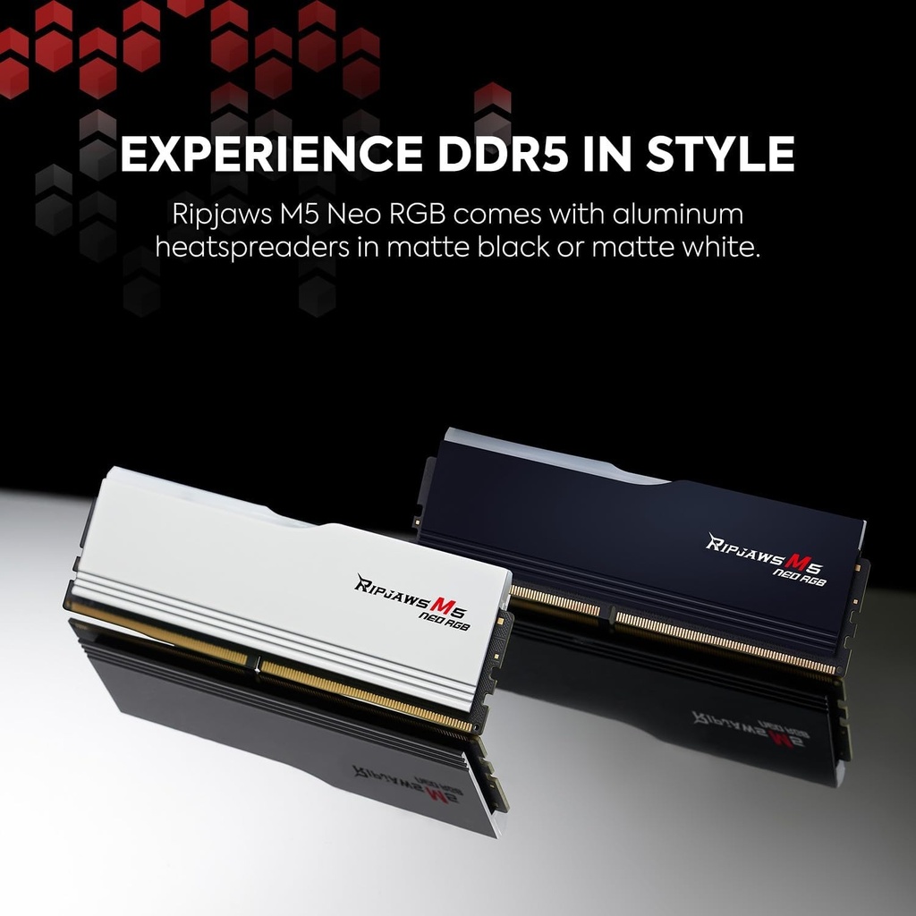 G.SKILL Ripjaws M5 Neo RGB Series ( Intel XMP & AMD EXPO) DDR5 RAM 64GB (2x32GB) 6000MT/s CL36 Desktop Memory Kit - Black