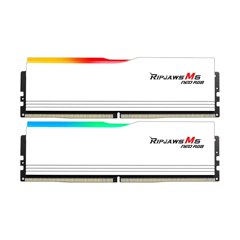 G.SKILL Ripjaws M5 Neo RGB Series ( Intel XMP & AMD EXPO) DDR5 RAM 32GB (2x16GB) 6000MT/s CL36 Desktop Memory Kit - White