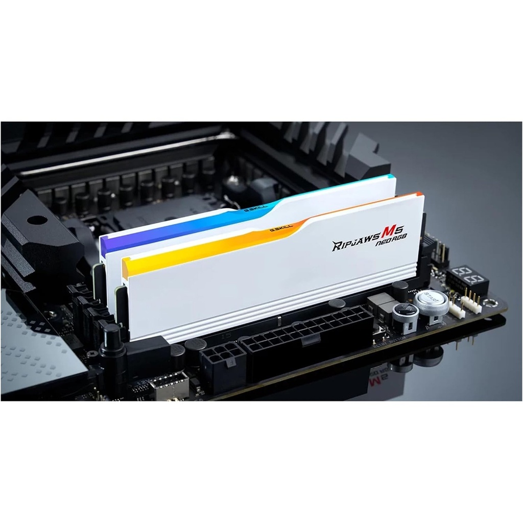G.SKILL Ripjaws M5 Neo RGB Series ( Intel XMP & AMD EXPO) DDR5 RAM 32GB (2x16GB) 6000MT/s CL36 Desktop Memory Kit - White