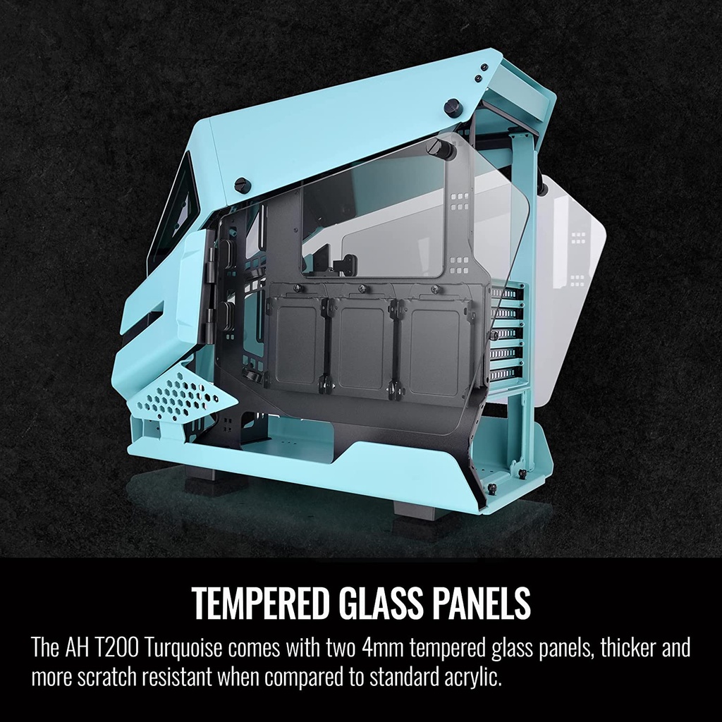 Thermaltake AH T200 Helicopter Styled Open Frame Micro ATX Gaming Case - Turquoise