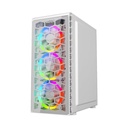 Twisted Minds Killstreak-03 Mid Tower Two Panel Front & Left Side Tempered Glass Case with 4 RGB Fans - White