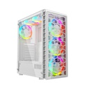 Twisted Minds Killstreak-03 Mid Tower Two Panel Front & Left Side Tempered Glass Case with 4 RGB Fans - White