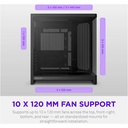 NZXT H6 RGB+ (2026) Dual-Chamber ATX Mid-Tower Airflow Two Panel Front & Left Side Tempered Glass Case With 3 RGB Fans - Black