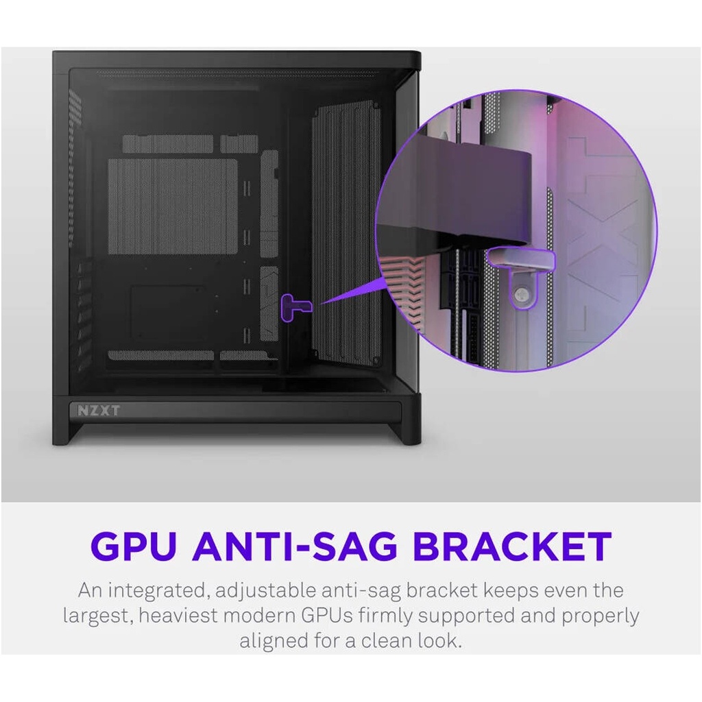 NZXT H6 RGB+ (2026) Dual-Chamber ATX Mid-Tower Airflow Two Panel Front & Left Side Tempered Glass Case With 3 RGB Fans - Black