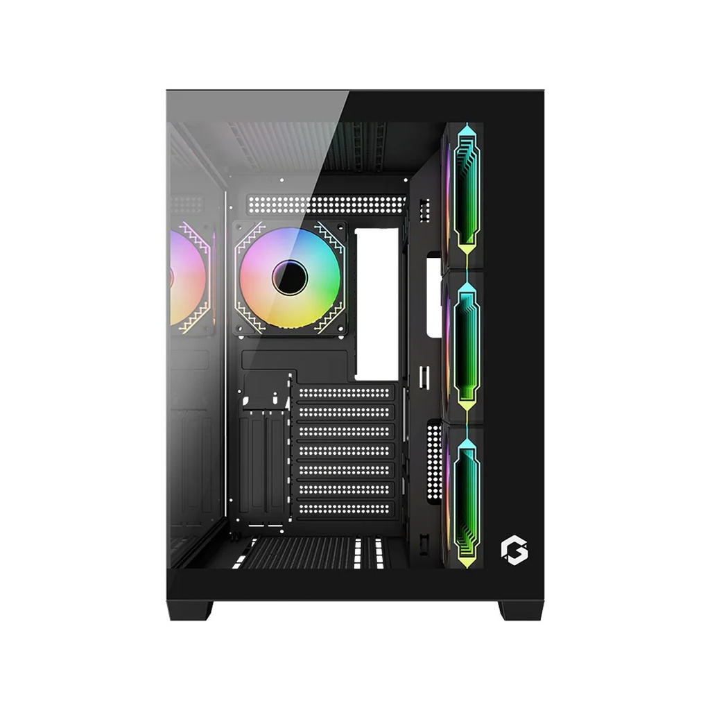 Gameon Emperor Midnight VX Series Mid Tower Gaming Case With 4 ARGB Fans - Black