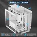 Aigo DarkFlash DS900W Gaming PC Case with 7 ARGB Fans Pre Installed, Tempered Glass Panels - White