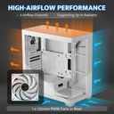 Aigo DarkFlash DS900W Gaming PC Case with 7 ARGB Fans Pre Installed, Tempered Glass Panels - White
