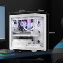 Aigo DarkFlash DS900W Gaming PC Case with 7 ARGB Fans Pre Installed, Tempered Glass Panels - White