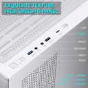 Aigo DarkFlash DS900W Gaming PC Case with 7 ARGB Fans Pre Installed, Tempered Glass Panels - White