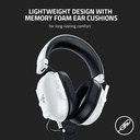 Razer BlackShark V2 X Wired Esports Gaming Headset, 7.1 Surround Sound, 50mm Drivers, Noise Isolating Earcups, Hybrid Memory Foam Cushions Comfort - Special White Edition