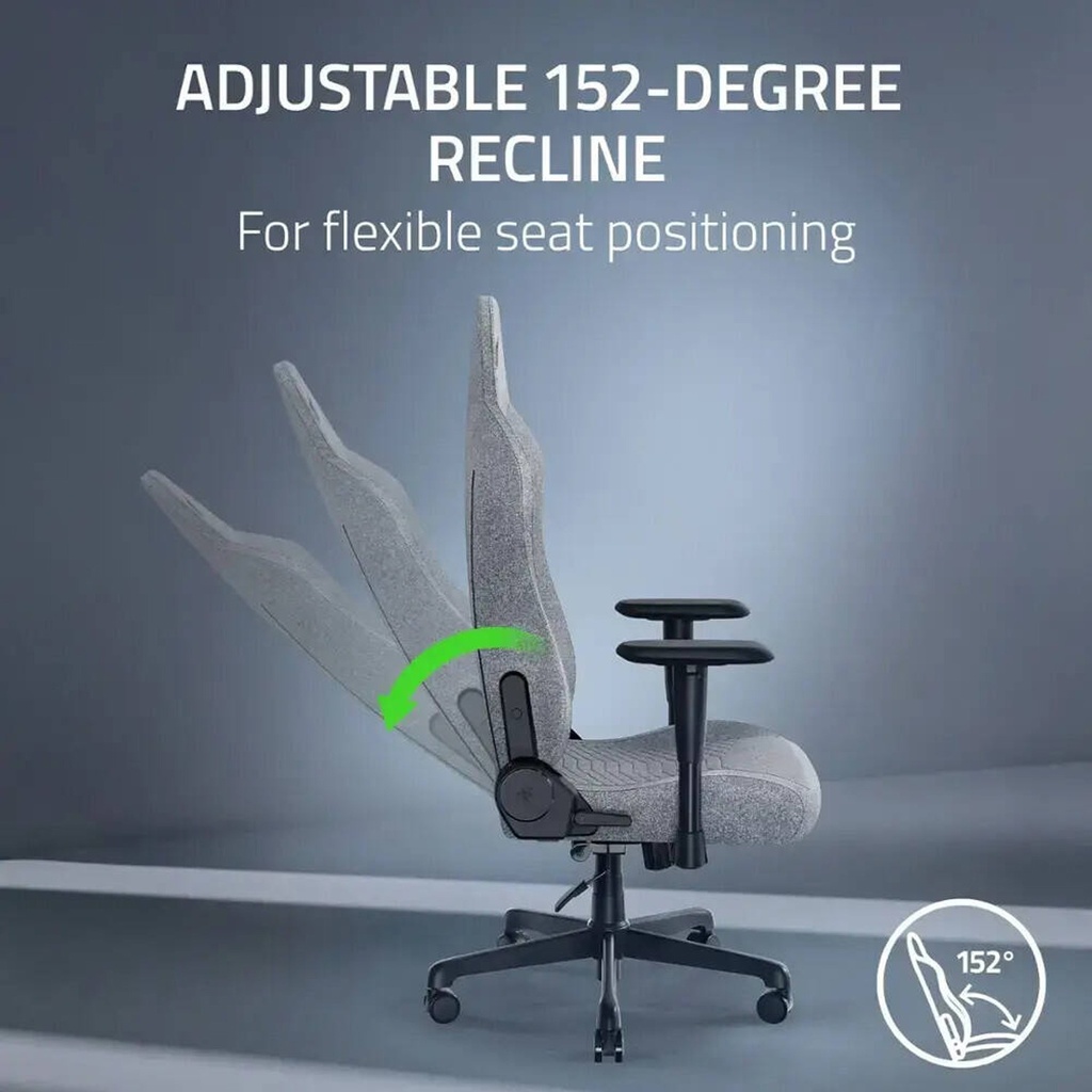 Razer Iskur V2 X Gaming Chair With Built-In Lumbar Support, High Density Foam Cushions, 2D Armrests - Light Gray