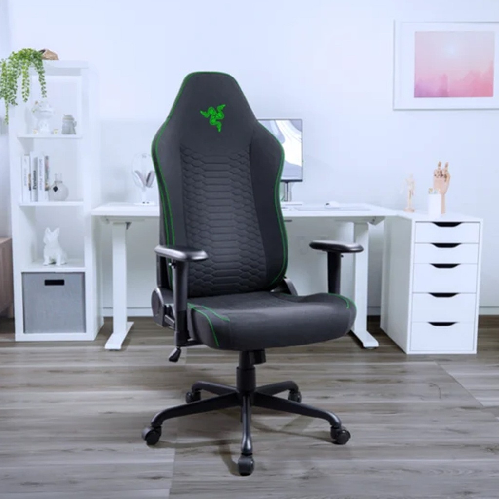 Razer Iskur V2 X Gaming Chair With Built-In Lumbar Support, High Density Foam Cushions, 2D Armrests - Black/Green