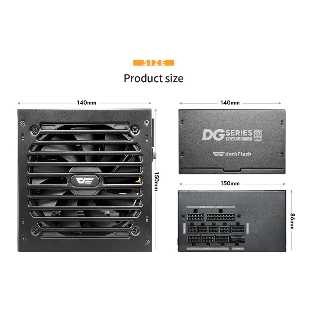 Darkflash DG850 80 PLUS Gold Fully Modular ATX 3.1& PCIe 5.1 ATX 850W Power Supply