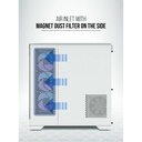 Tortox Prism ATX Full Tower Two Panel Front & Left Side Tempered Glass Case with 7 ARGB Fans - White