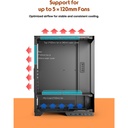 Tortox Nimbus E-ATX Fornt & Left Side Tempered Glass Case With 3 RGB Fans - Black