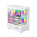 DarkFlash C365 E-ATX Fornt & Left Side Tempered Glass Case With 5 ARGB Fans - White