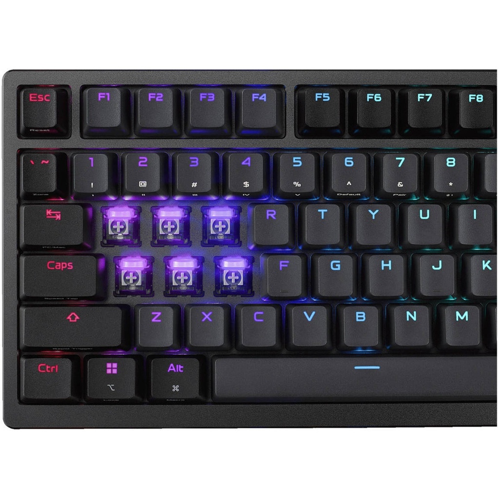 ASUS ROG Azoth 96 HE Wireless Gaming Keyboard, Tenkeyless Size, ROG HFX V2 Magnetic Switches, Featuring an OLED Display, three-way knob, Tri-Mode connectivity, Detachable Silicone Wrist Rests