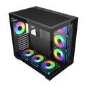 FSP M341 ATX Mid Tower Dual Chamber Front & Left Side Tempered Glass Case With 7 ARGB Fans - Black