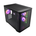 FSP S380 ATX Mid Tower 3D Curved Front & Left Side Tempered Glass Case With 3 ARGB Fans - Black