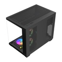 FSP S342 ATX Mid Tower Dual-Chamber Front & Left Side Tempered Glass Case With 6 ARGB Fans - Black
