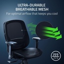 Razer Fujin Mesh Ergonomic Gaming Chair With 136 degree Recline, Adjustable Lumbar, High Seat Height, Padded Armrests Ultra-Durable - Black