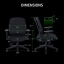 Razer Fujin Mesh Ergonomic Gaming Chair With 136 degree Recline, Adjustable Lumbar, High Seat Height, Padded Armrests Ultra-Durable - Black