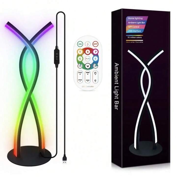 [LSA0U] LED Spiral-Shaped Artistic Table Lamp RGB Atmosphere Lamp (مستعمل)