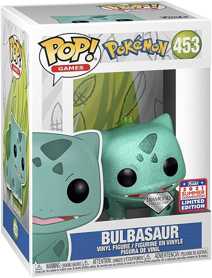 [FPG0U] Funko POP! Games Pokemon 453 Bulbasaur Diamond 2021 Summer Convention (مستعمل)