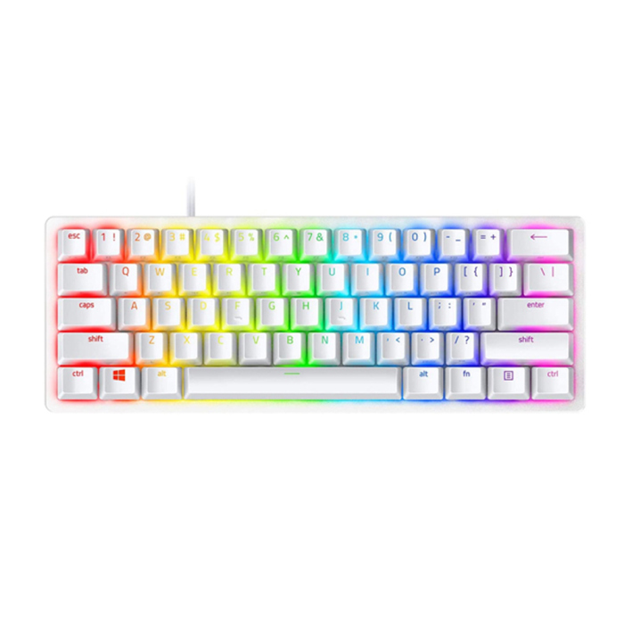 [RHM0U] Razer Huntsman Mini Mercury 60% Optical Gaming Keyboard Clicky Optical Purple Switches & PBT Keycaps (Used)