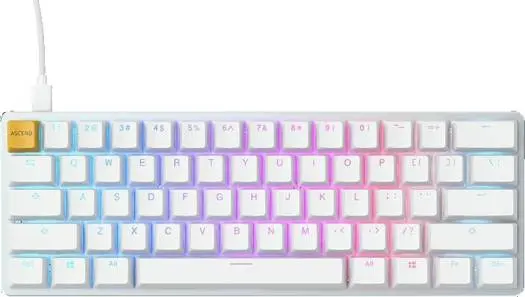 [GPG1U] Glorious PC Gaming Race GMMK RGB Compact Mechanical Keyboard White Ice Edition, ABS, White | GLO-GMMK-COM-BRN-W (مستعمل)