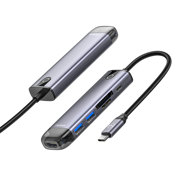 [MH60N] Mcdodo HU-7740 6 in 1 HUB HDMI; USB-A 3.0*2; USB-C(PD 100W); SD/TF Card Slot