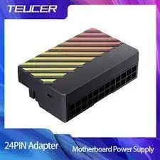 [TA20N] Teucer ATX 24Pin 90 Degree Motherboard Power Supply ARGB Cable Connector Plug Adapter DIY Mounting Accessessory for Desktops PC