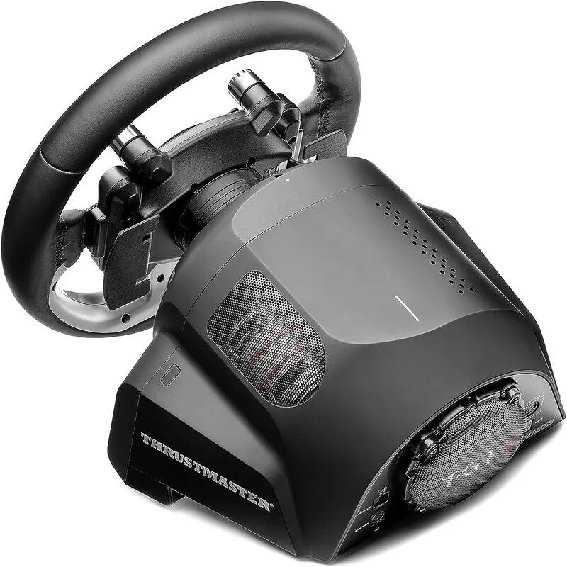 [TTIRU] Thrustmaster T-GT II, Racing Wheel with Set of 3 Pedals, PS5, PS4, PC, Real-Time Force Feedback, Brushless 40-Watt Motor, Dual-Belt System, Magnetic Technology, Interchangeable Wheel (مستعمل)