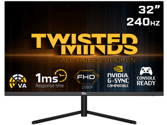 Twisted Minds Eclipse Series Curved 32" FHD - 180HZ 1ms Fast VA Gaming Monitor