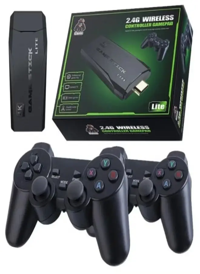 [CWRGN] Cawevon Wireless Retro Gaming Console, 9 Classic Emulators, Plug and Play Video Game Stick Built-in 10000+ Classic Games, 4K HD HDMI Output for TV with Dual 2.4G Wireless Controllers (64G)