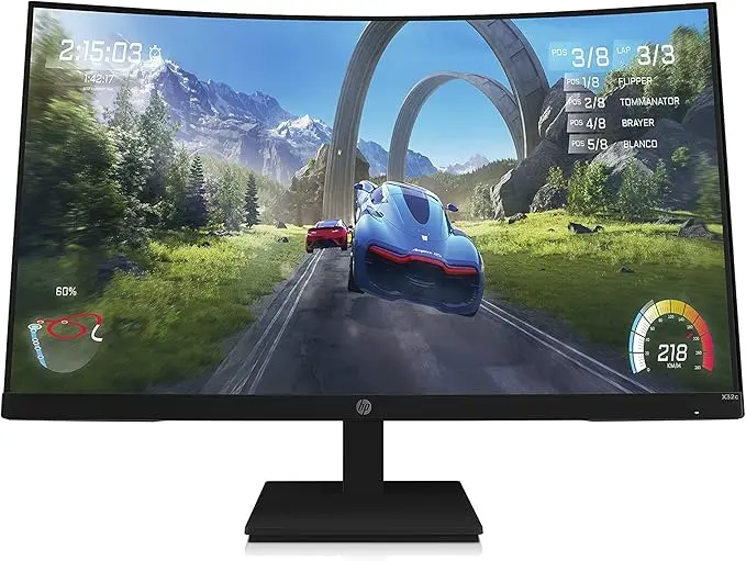 [HXG0U] HP X32c Gaming Monitor - LED monitor - curved - 31.5"- Full HD (1080p) @ 165 Hz - VA - 1 ms - HDMI, DisplayPort (مستعمل)