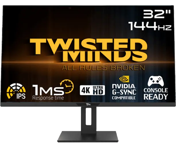 [TM40U] Twisted Minds 4k UHD 32'', 144Hz, 1ms, HDMI 2.1 Gaming Monitor TM32DUI (مستعمل)