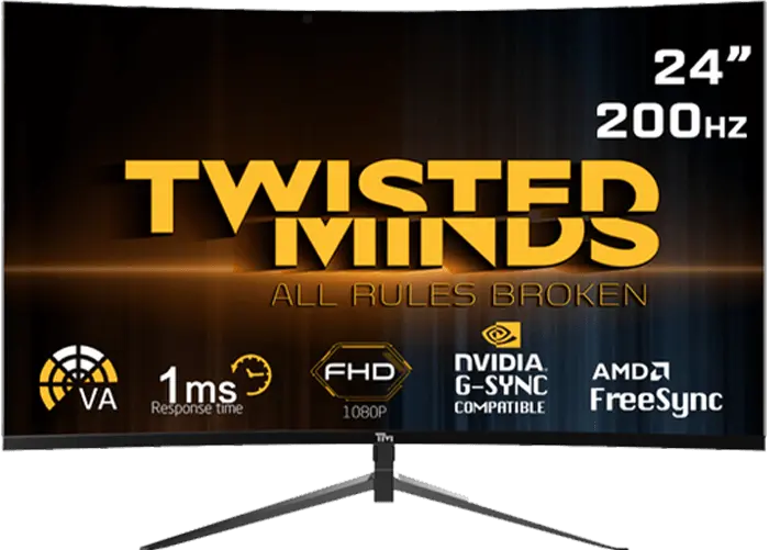 [TM2GU] Twisted Minds 24'' FHD 200HZ, curved, VA, 1MS, HDMI 2.0 Gaming Monitor - TM24RFA-200HZ (مستعمل)