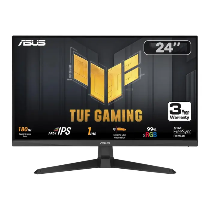 ASUS TUF Gaming VG246H1A 24" Gaming Monitor Full HD (1920 x 1080), IPS, 100Hz, 0.5ms MPRT, Extreme Low Motion Blur™, FreeSync™, Displaywidget lite Black