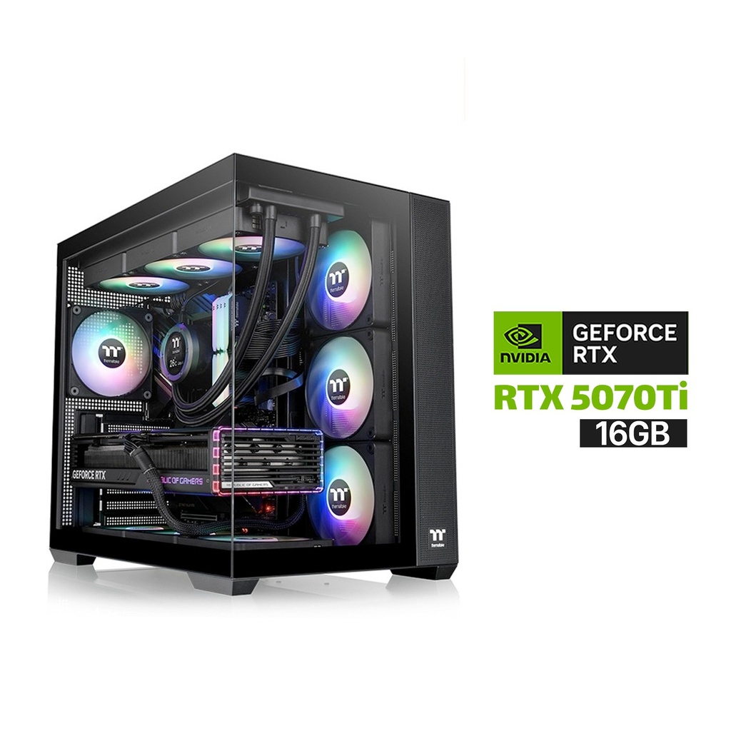 [NS029830] Gaming PC AMD Ryzen 7-7800X 3D Processor, ASUS Prime X870-P WiFi Motherboard, 32GB RAM DDR5 (6000), 2TB SSD NVME (6000), RTX 5070Ti 16GB VGA, 1000 WATT PSU GOLD, Thermaltake L360 Liquid Cooler, Thermaltake View 380TG Mid Tower with 4 ARGB Fans,Win 11 Pro
